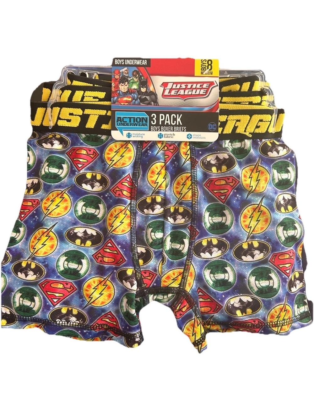 Justice League Boys Underwear Size 8 Medium
